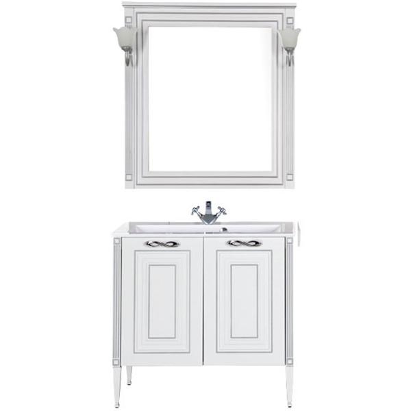 Тумба напольная Aquanet Паола 90 белый/серебро (00181762) Тумба напольная Aquanet Паола 90 белый/серебро (00181762)