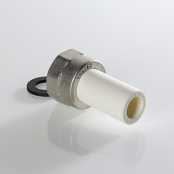 Переход с накидной гайкой PP-R 20*3/4"В VALTEC (латунь, белый) VTp.722.0.02005 Переход с накидной гайкой PP-R 20*3/4"В VALTEC (латунь, белый) VTp.722.0.02005
