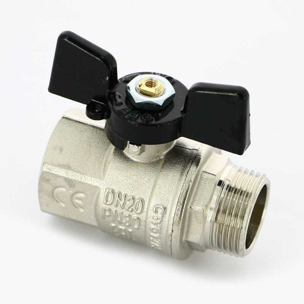 Кран Bugatti 3/4" ВН шаровый New Jersey 917 (черная бабочка) (09170005)