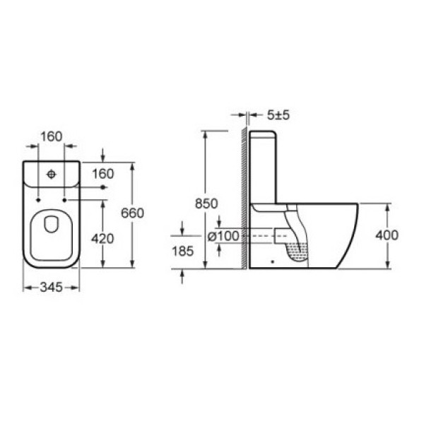 Унитаз напольный BelBagno Alpina P-trap 34,5х66х40 без бачка и сиденья (BB10100CP)