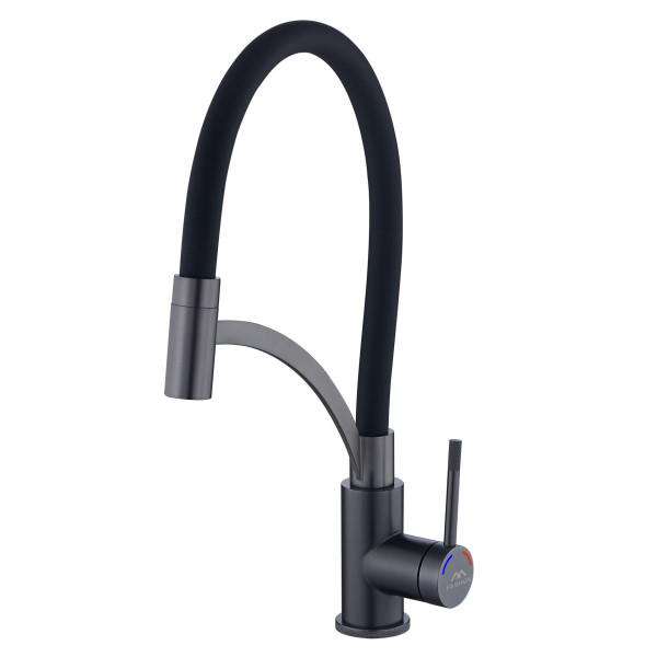 Смеситель для кухни Fashun с гибким изливом оружейная сталь (A54033-17)