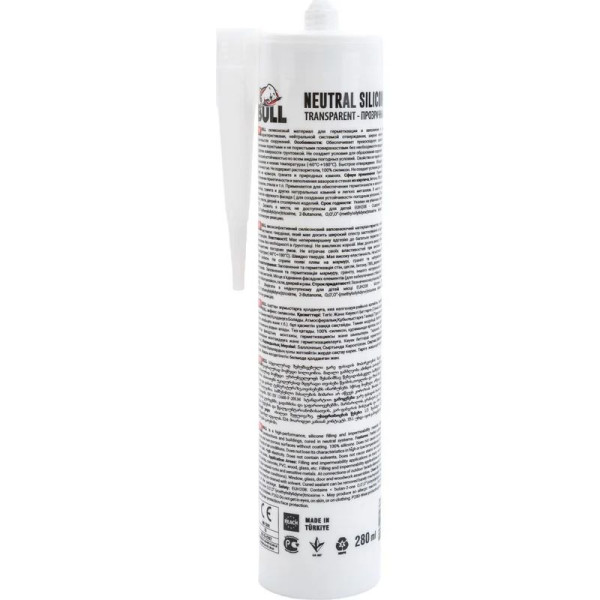 Герметик силиконовый нейтральный Bull 280 мл. (прозрачный) (NT905) Герметик силиконовый нейтральный Bull 280 мл. (прозрачный) (NT905)