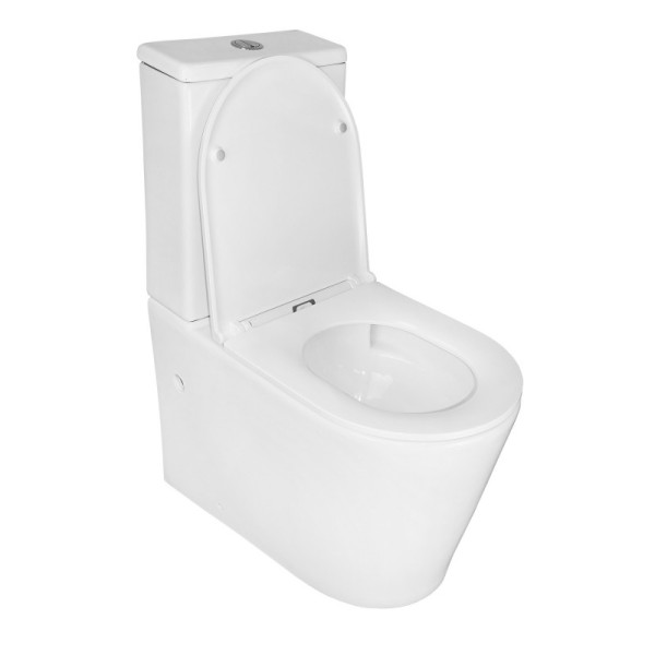 Унитаз напольный Quadro безободковый с бачком и сидением микролифт 605x380x845 (AZ-2175 UQ1)