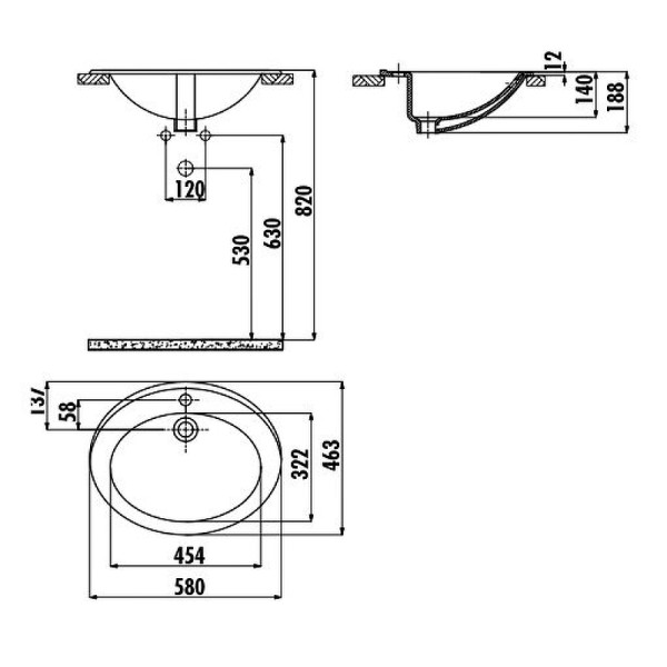 Раковина встраиваемая Creavit белая (TP230-00CB00E-0000) Раковина встраиваемая Creavit белая (TP230-00CB00E-0000)