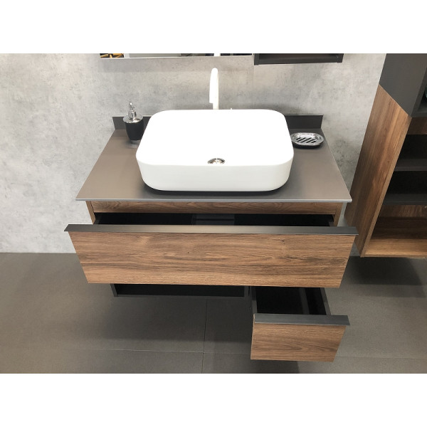 Тумба подвесная Comforty Штутгарт 900x520x685 дуб темно-коричневый (00-00002868)