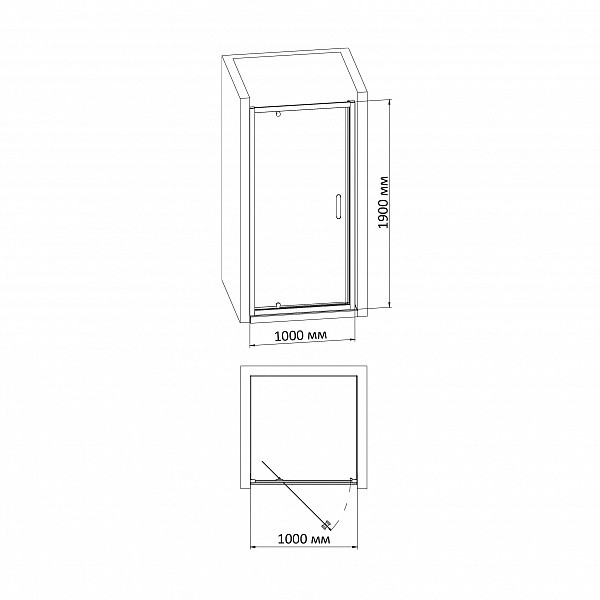 Душевая дверь BandHours Frenk 100D 100х190 стекло прозрачное, профиль полированный хром