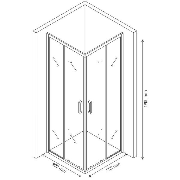 Душевой уголок Berges Solo S 900*900*1900 стекло прозрачное, профиль хром сильвер (61107)
