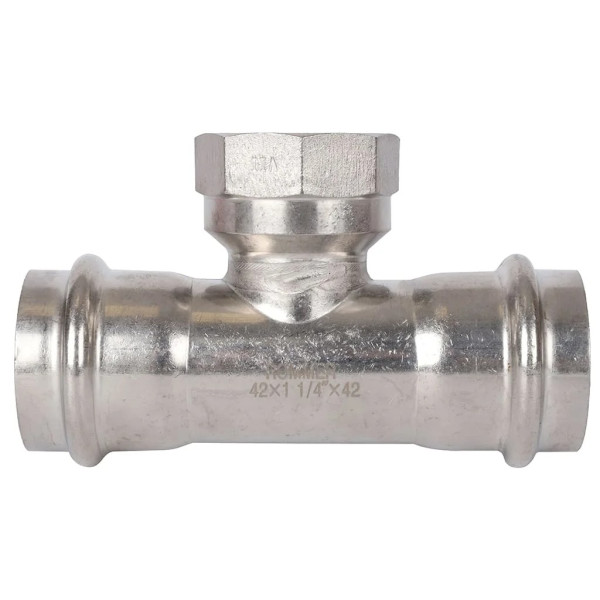 Тройник переходной 42х1 1/4"Вх42 Rommer из нержавеющей стали (пресс) (RSS-0015-042114) Тройник переходной 42х1 1/4"Вх42 Rommer из нержавеющей стали (пресс) (RSS-0015-042114)