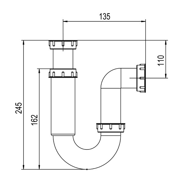 Сифон для измельчителей Lemark Don белый (9940100)