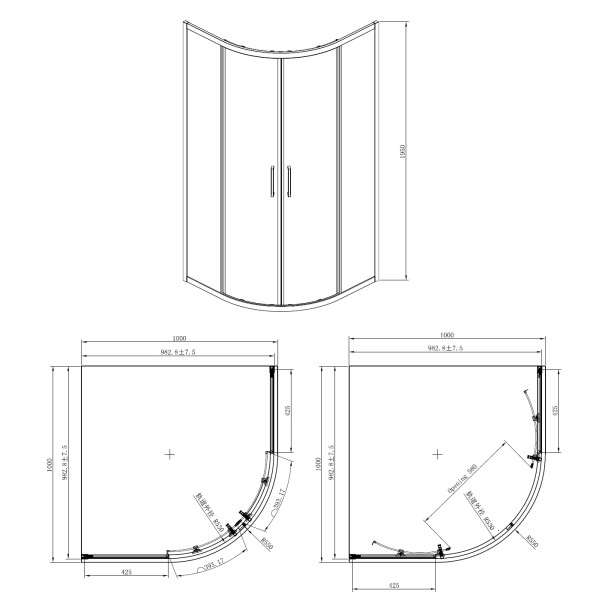 Душевой уголок Azario Ostin 100x100x195 стекло прозрачное, профиль хром (AZ-121 S А 10*10*195)
