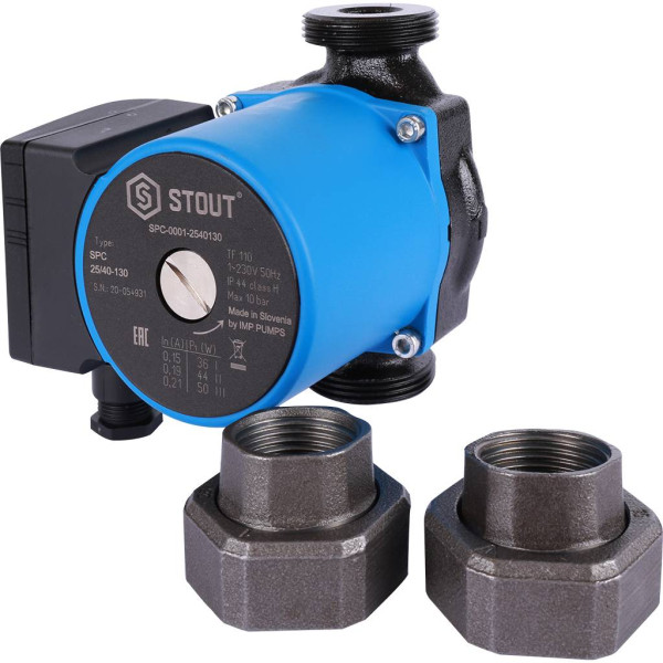 Насос циркуляционный Stout 25/40-130 (SPC-0010-2540130) Насос циркуляционный Stout 25/40-130 (SPC-0010-2540130)