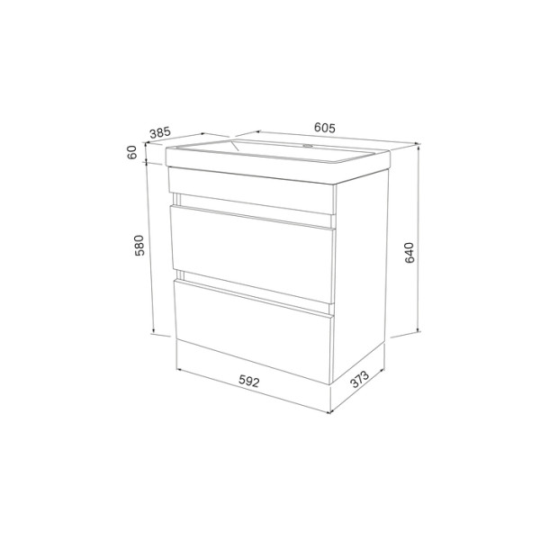 Тумба с умывальником подвесная Iddis Zodiac с ящиками 60x37,3 белая (ZOD6CB0i95K)