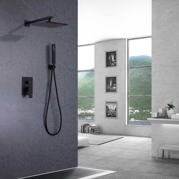 Душевая система Abber Weiss Insel черный матовый (AF8018B)