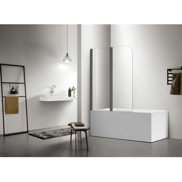 Душевая шторка на ванну Aquatek Дельта 100x150 стекло прозрачное, профиль оружейная сталь (AQ DEL SBA 10015GM)