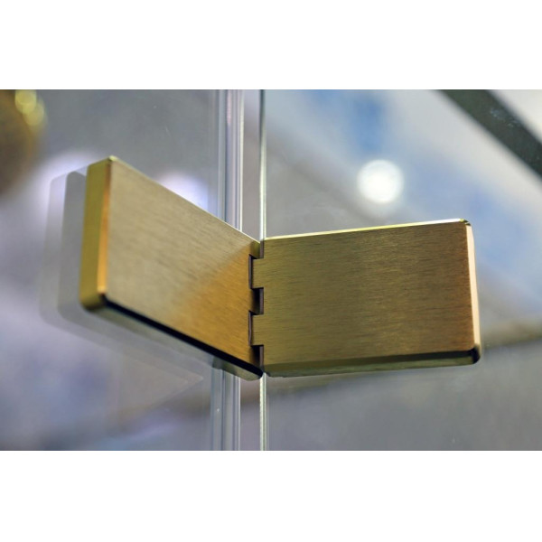 Душевой уголок Cezares Bellagio 100x100x196,8 стекло прозрачное, профиль брашированное золото (BELLAGIO-A-1-100-C-BORO)