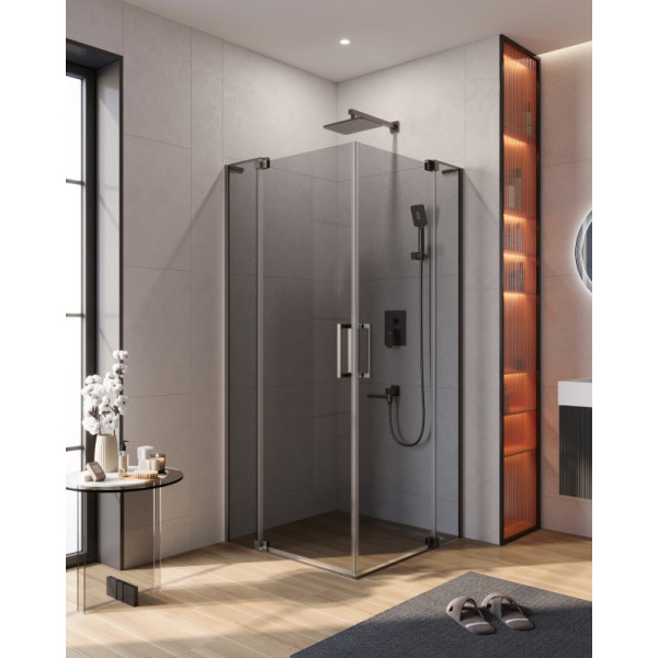 Душевой уголок Cezares Slider 80x80x195 стекло тонированное (графит), профиль оружейная сталь (SLIDER-A-2-80/90-GRIGIO-GM) Душевой уголок Cezares Slider 80x80x195 стекло тонированное (графит), профиль оружейная сталь (SLIDER-A-2-80/90-GRIGIO-GM)