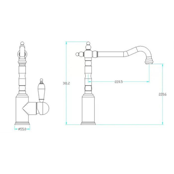 Смеситель для кухни Boheme Kitchen Бронзовый (101-PR) Смеситель для кухни Boheme Kitchen Бронзовый (101-PR)