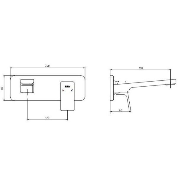 Смеситель для раковины E.C.A. Tiera внешняя часть хром (102167605EX-K)