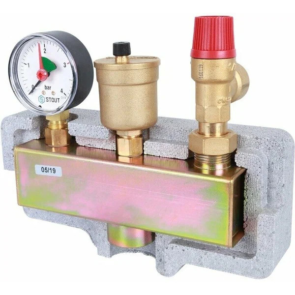 Группа безопасности котла Stout до 50 кВт (в теплоизоляции) (SVS-0004-055032) Группа безопасности котла Stout до 50 кВт (в теплоизоляции) (SVS-0004-055032)