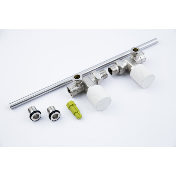 Радиплект для подключения радиатора с ручной регулировкой, полнопроходной, 1/2"-3/4" Gibax (G0050) Радиплект для подключения радиатора с ручной регулировкой, полнопроходной, 1/2"-3/4" Gibax (G0050)