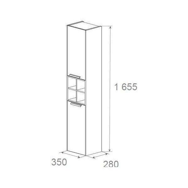 Пенал подвесной Roca Lago 35x28x165,5 белый глянцевый (857297806)