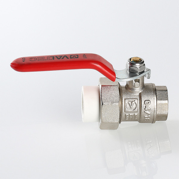 Кран шаровой с переходом на PP-R трубу 32x1"В Valtec (латунь, белый) VTp.742.0.03206