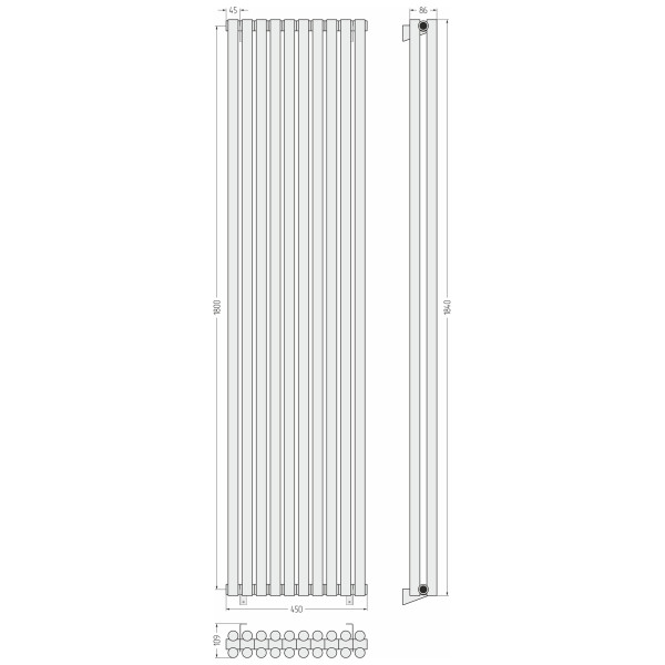 Радиатор стальной Сунержа Эстет 450x1800 10 секций белый матовый (30-0302-1810) Радиатор стальной Сунержа Эстет 450x1800 10 секций белый матовый (30-0302-1810)