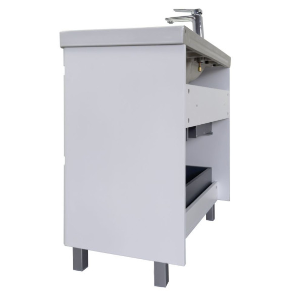 Тумба напольная Comforty Мадрид 810x860x475 серый шелк матовый с раковиной (00-00019070)