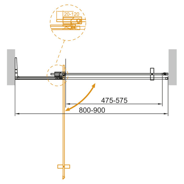 Душевая дверь Cezares Slider 80х195 стекло прозрачное (SLIDER-B-1-80/90-C-Cr)