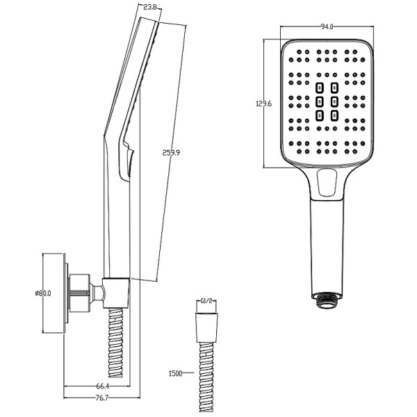 Душевой гарнитур Cersanit Ferro хром (64085)