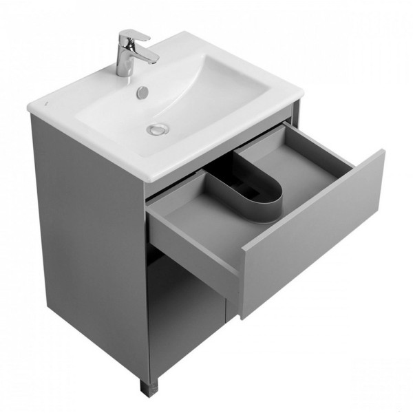 Тумба напольная Aquaton Форест 60 Туманный серый\ 1WH501606 раковина Элина 60 (1A2782K0FR4D0)