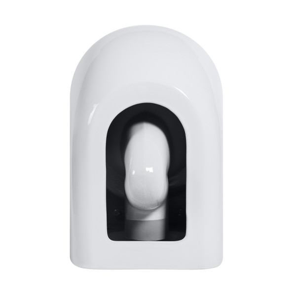 Унитаз напольный Abber Bequem приставной безободковый, смыв торнадо белый (AC1135T)