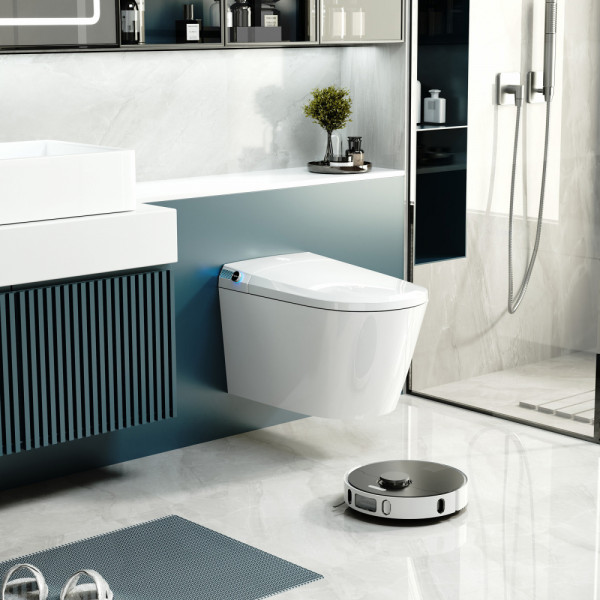 Комплект Abber подвесной электронный унитаз-биде Bequem AC1119S с инсталляцией AC0101P2 (AC1119S-AC0101P2)