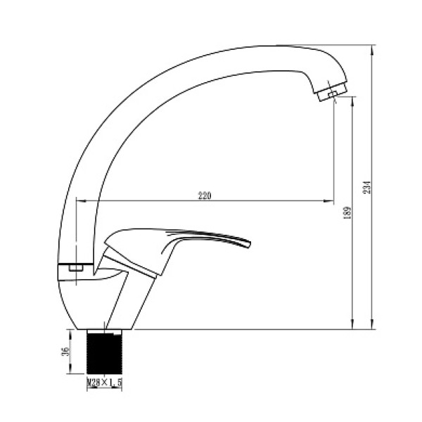 Смеситель для кухни S59-021 хром, высокий излив Ligeya (S59-021 Ligeya)