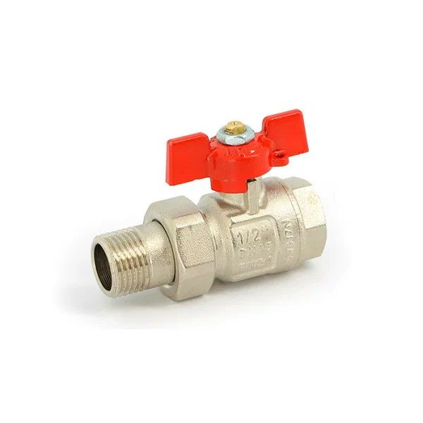 Кран 1 1/4" шаровый со сгоном Uni-Fitt Etalon (ГОСТ, красная бабочка) 113T5000 Кран 1 1/4" шаровый со сгоном Uni-Fitt Etalon (ГОСТ, красная бабочка) 113T5000