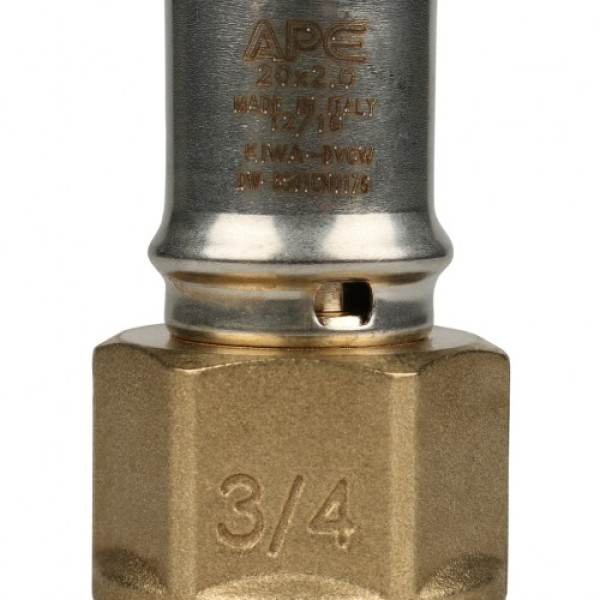 Соединение прямое 20*3/4"В Stout (пресс, латунь) SFP-0002-003420