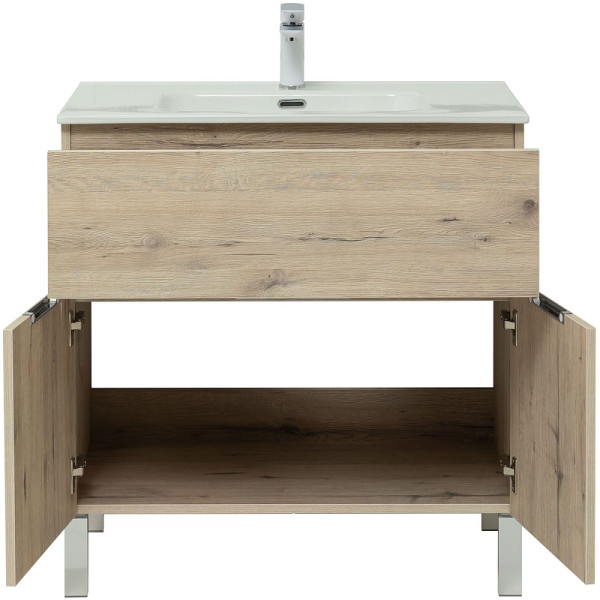 Тумба напольная Aquanet Алвита New 80 1 ящик, 2 дверцы, дуб веллингтон белый (00277553) Тумба напольная Aquanet Алвита New 80 1 ящик, 2 дверцы, дуб веллингтон белый (00277553)