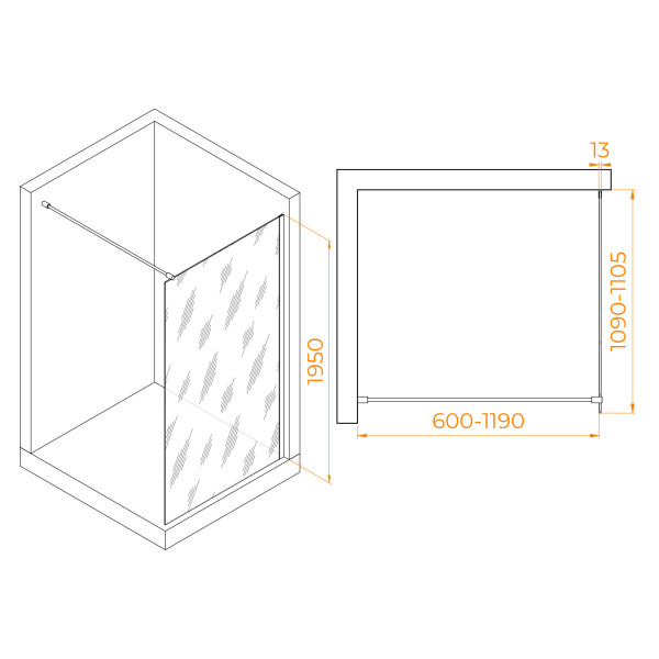Душевое ограждение RGW Walk In 110x195 стекло прозрачное, профиль белый (351001011-15) Душевое ограждение RGW Walk In 110x195 стекло прозрачное, профиль белый (351001011-15)