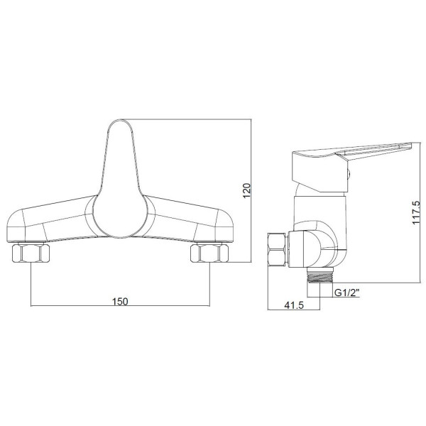Смеситель для ванны и душа Voda Breeze хром (BZ80acs) Смеситель для ванны и душа Voda Breeze хром (BZ80acs)