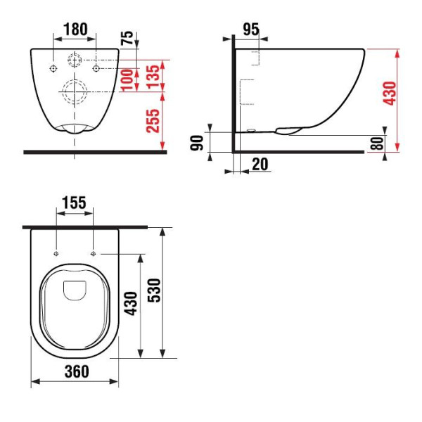 Унитаз подвесной безободковый Jika Mio Rimless 360х530х430  (8.2071.4.000.000.1)