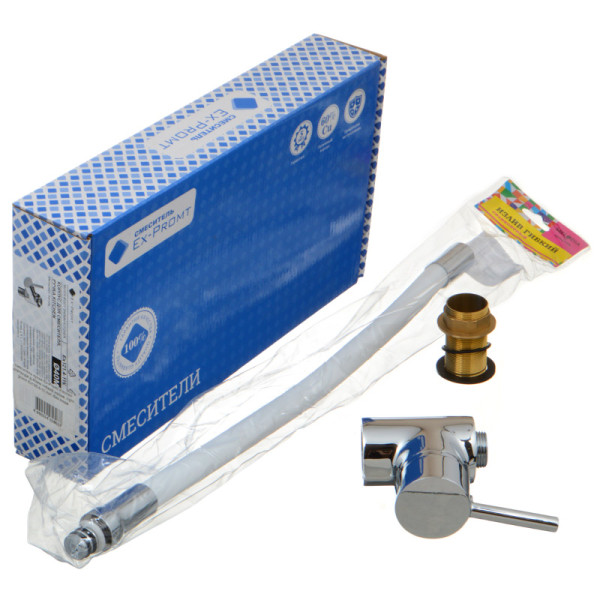 Смеситель для кухни Ex-promt Kitchen с гибким изливом, хром (Ex125.4-11 white)