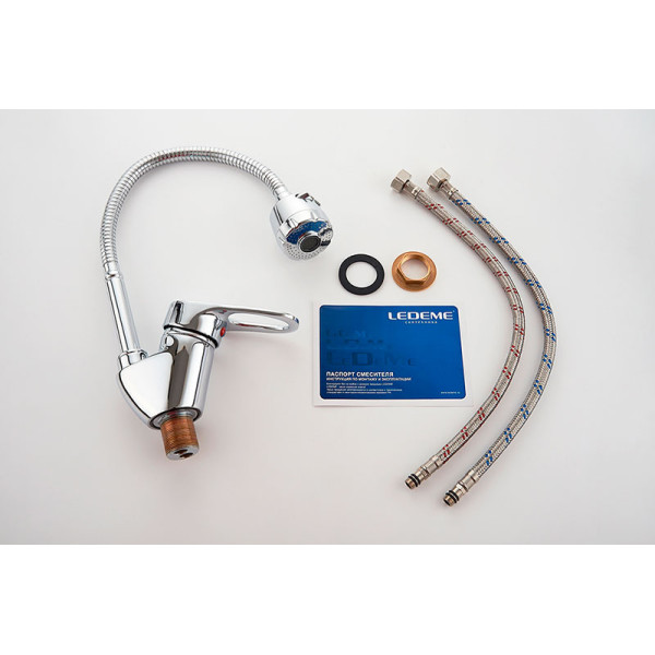 Смеситель для кухни Ledeme с гибким изливом (L4304)