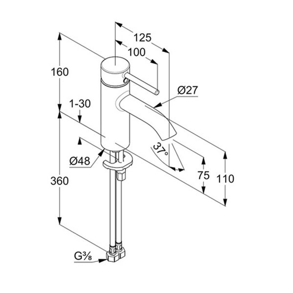 Смеситель для раковины Kludi Bozz черный (382723976) Смеситель для раковины Kludi Bozz черный (382723976)