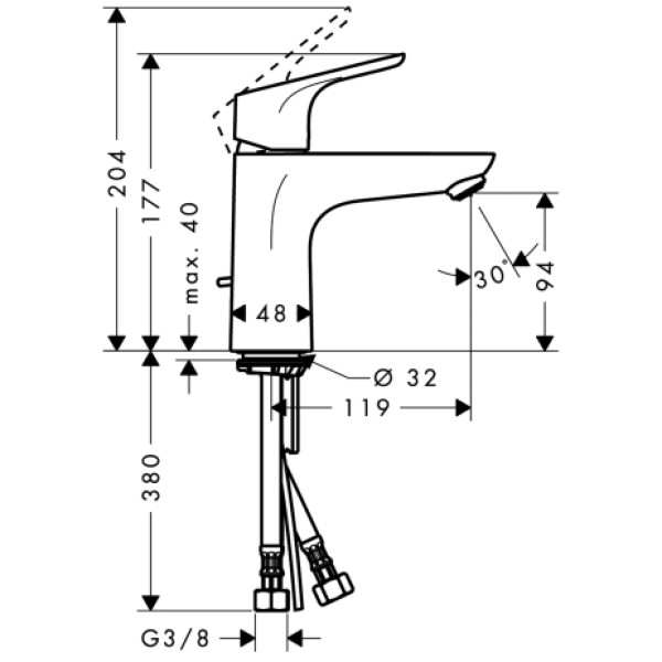 Смеситель для раковины Hansgrohe Focus E2 (31607000)