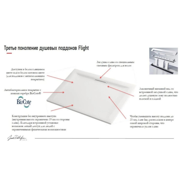Душевой поддон Jacob Delafon Flight Neus 80x80 белый (E62322-00)