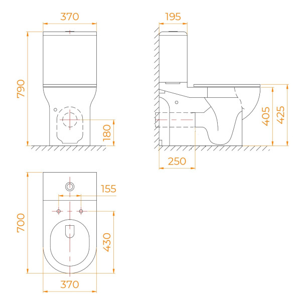 Унитаз с бачком с сиденьем с soft-close RGW SW-05 (67420105-01)