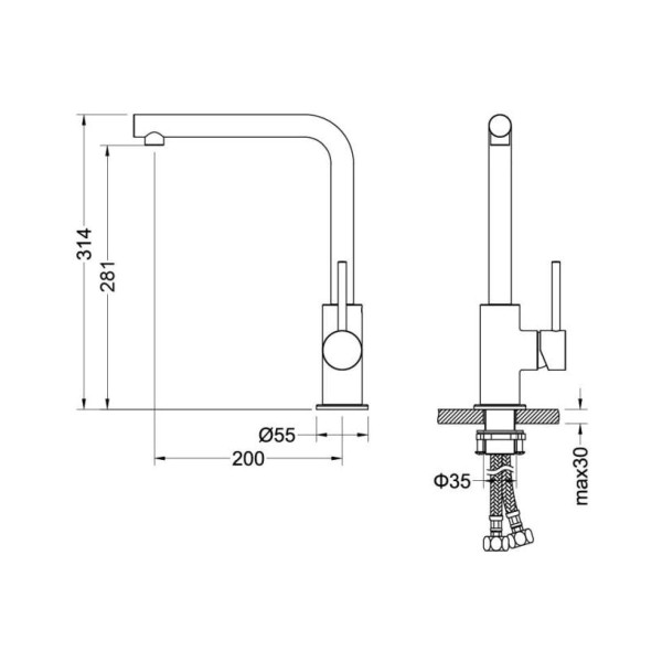Смеситель для кухни Aquatek Европа хром (AQ1380CR)