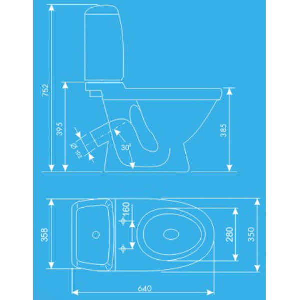 Унитаз-компакт Santeri Соната 680х360х760 (1.P201.2.S00.00B.F)