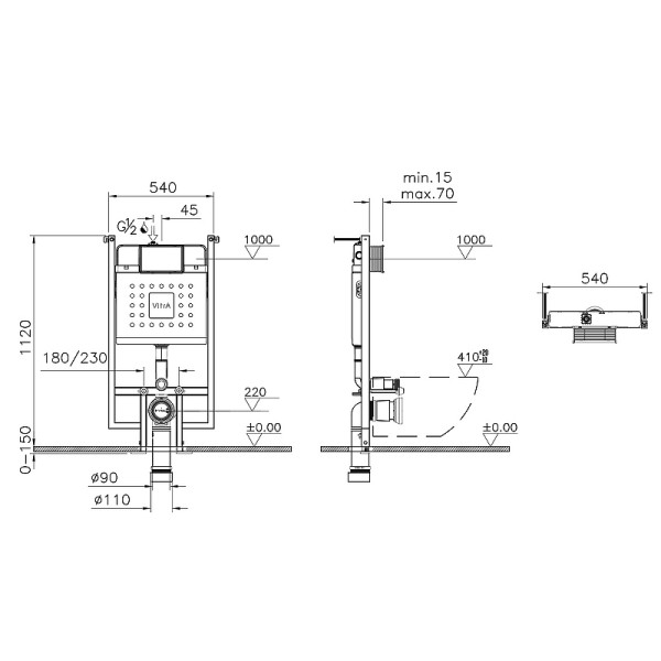 Инсталляция для подвесного унитаза Vitra V-Fix Core (738-5800-01) Инсталляция для подвесного унитаза Vitra V-Fix Core (738-5800-01)