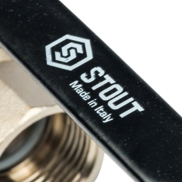 Кран 3/4" ВН шаровый Stout (черная ручка, полнопроходной) SVB-0003-000020 Кран 3/4" ВН шаровый Stout (черная ручка, полнопроходной) SVB-0003-000020